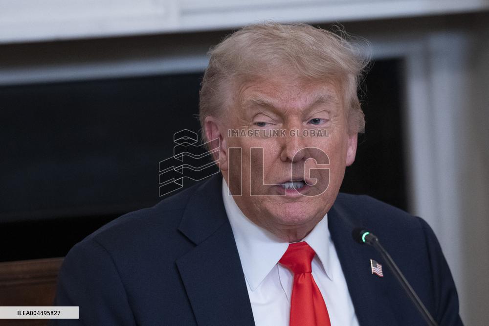 President Donald J Trump participates in a Roundtable Discussion with members of the Fraternal Order of Police