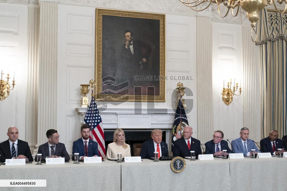 President Donald J Trump participates in a Roundtable Discussion with members of the Fraternal Order of Police