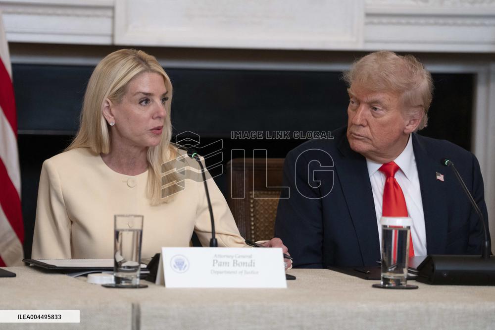 President Donald J Trump participates in a Roundtable Discussion with members of the Fraternal Order of Police
