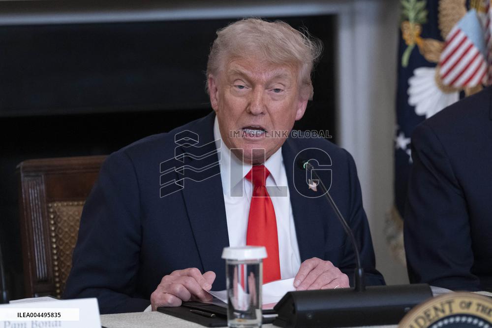 President Donald J Trump participates in a Roundtable Discussion with members of the Fraternal Order of Police