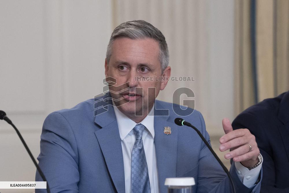 President Donald J Trump participates in a Roundtable Discussion with members of the Fraternal Order of Police