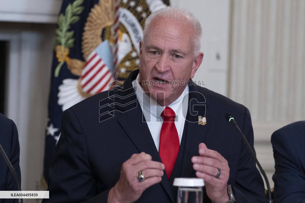 President Donald J Trump participates in a Roundtable Discussion with members of the Fraternal Order of Police