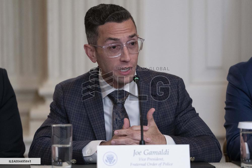 President Donald J Trump participates in a Roundtable Discussion with members of the Fraternal Order of Police