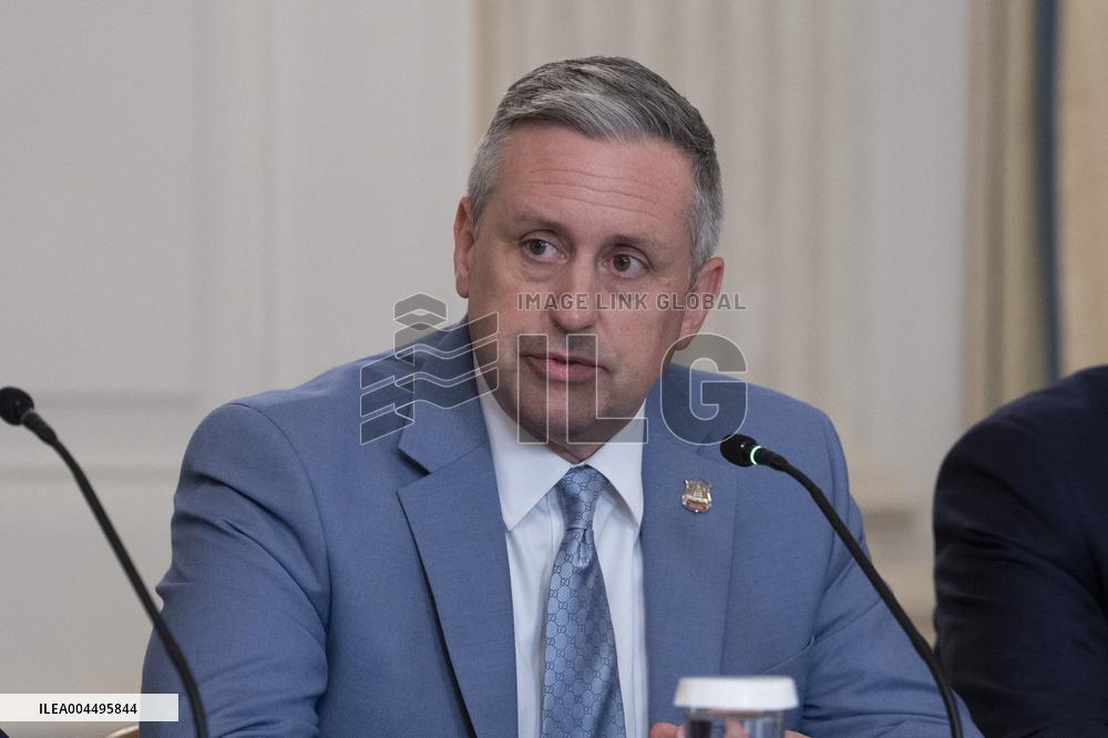 President Donald J Trump participates in a Roundtable Discussion with members of the Fraternal Order of Police