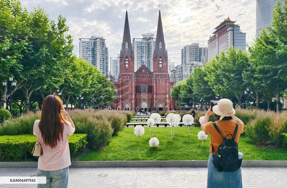 Xujiahui Catholic Church Square in Shanghai