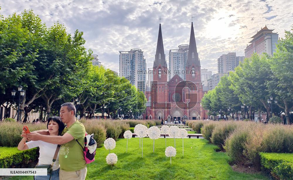 Xujiahui Catholic Church Square in Shanghai