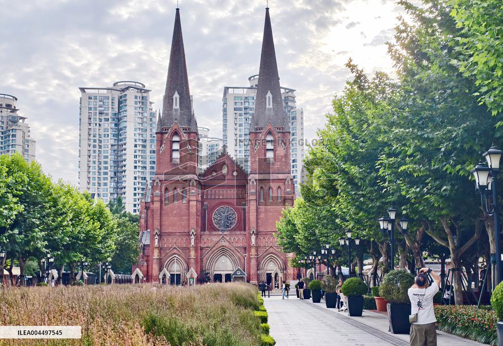 Xujiahui Catholic Church Square in Shanghai