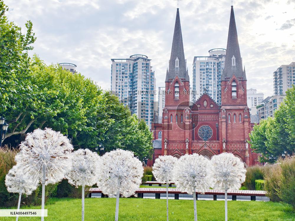 Xujiahui Catholic Church Square in Shanghai