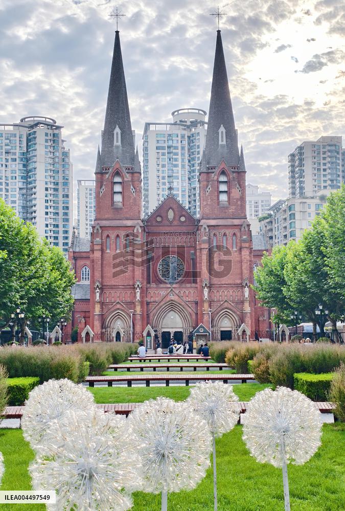 Xujiahui Catholic Church Square in Shanghai