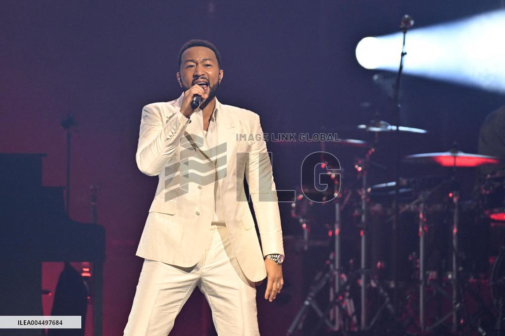 John Legend Performs At The Adidas Arena - Paris