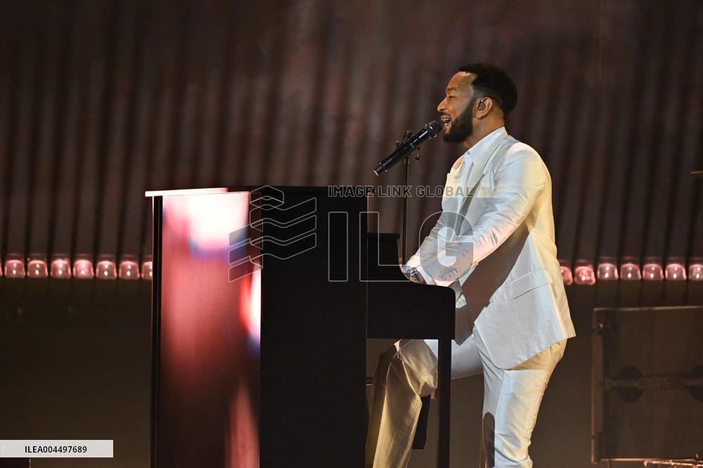 John Legend Performs At The Adidas Arena - Paris