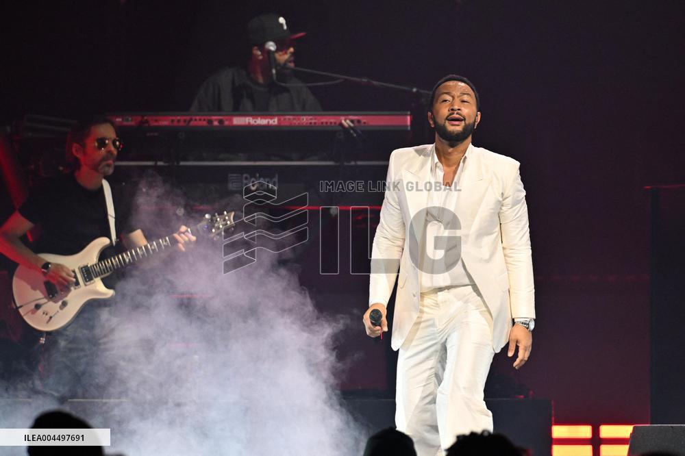 John Legend Performs At The Adidas Arena - Paris