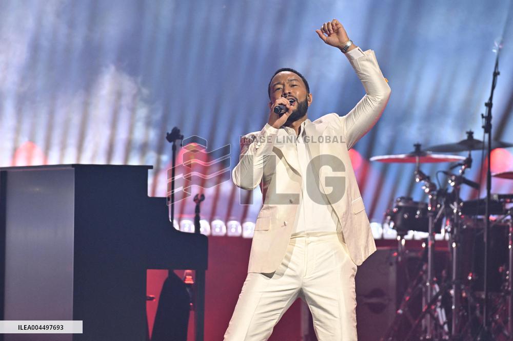 John Legend Performs At The Adidas Arena - Paris