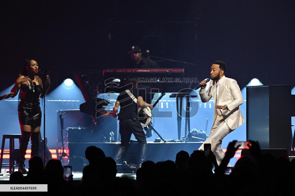 John Legend Performs At The Adidas Arena - Paris
