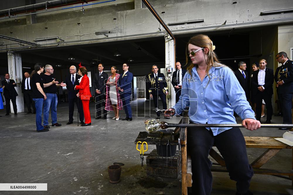 NATIONAL DAY 2025 ROYAL COUPLE VISITS GLASSBLOWING SCHOOL