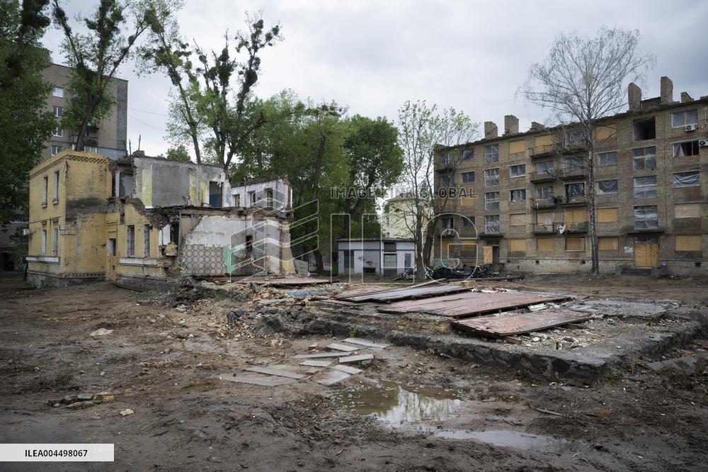 Destroyed blockhouse in Kiev