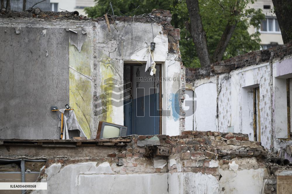 Destroyed blockhouse in Kiev