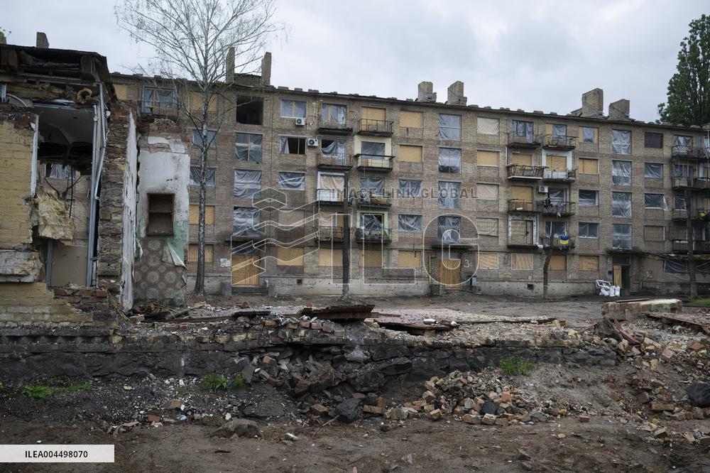 Destroyed blockhouse in Kiev