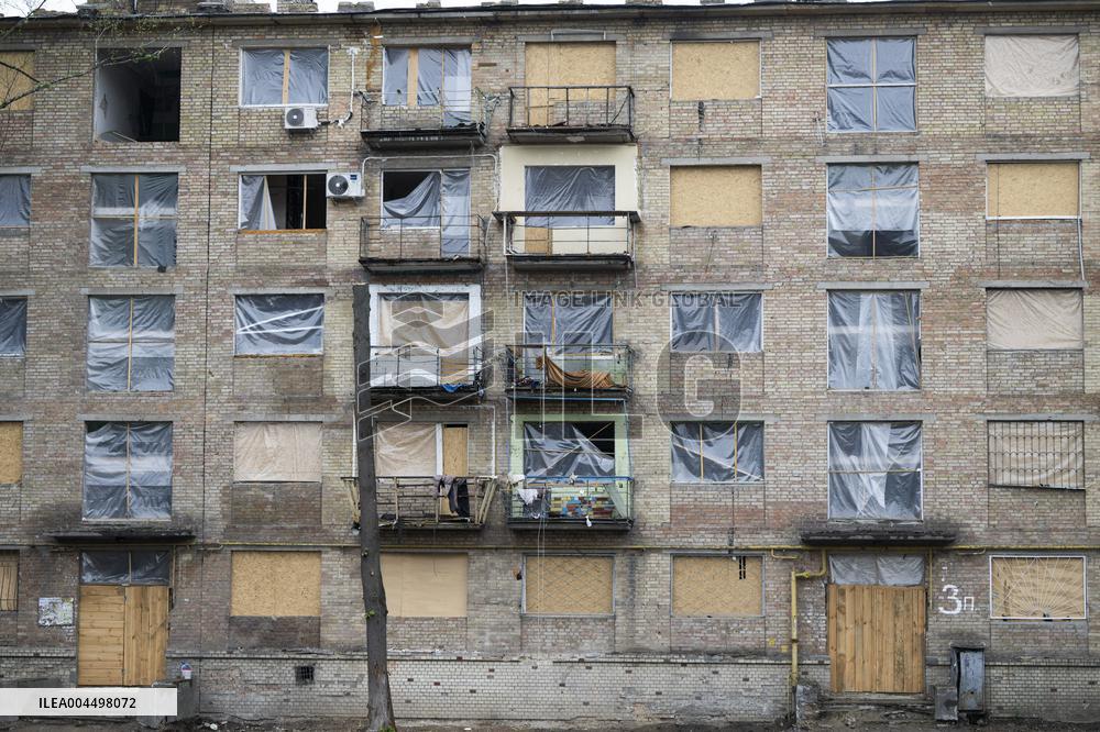 Destroyed blockhouse in Kiev
