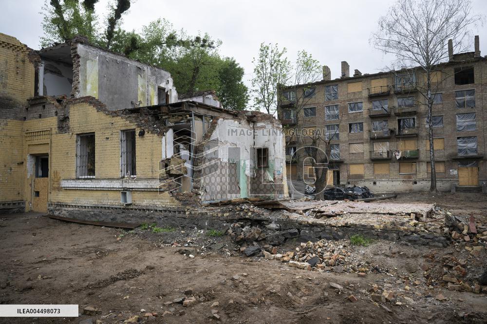 Destroyed blockhouse in Kiev