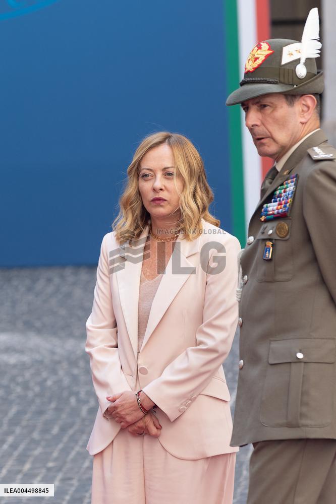 PM Giorgia Meloni Meets Antonio Costa - Rome