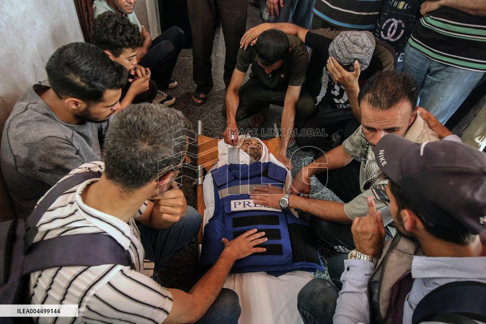 Funeral Of Three Palestinian Journalists - Gaza