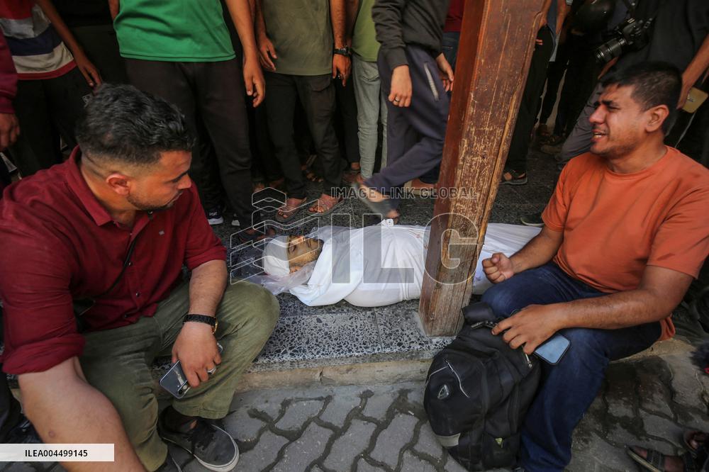 Funeral Of Three Palestinian Journalists - Gaza