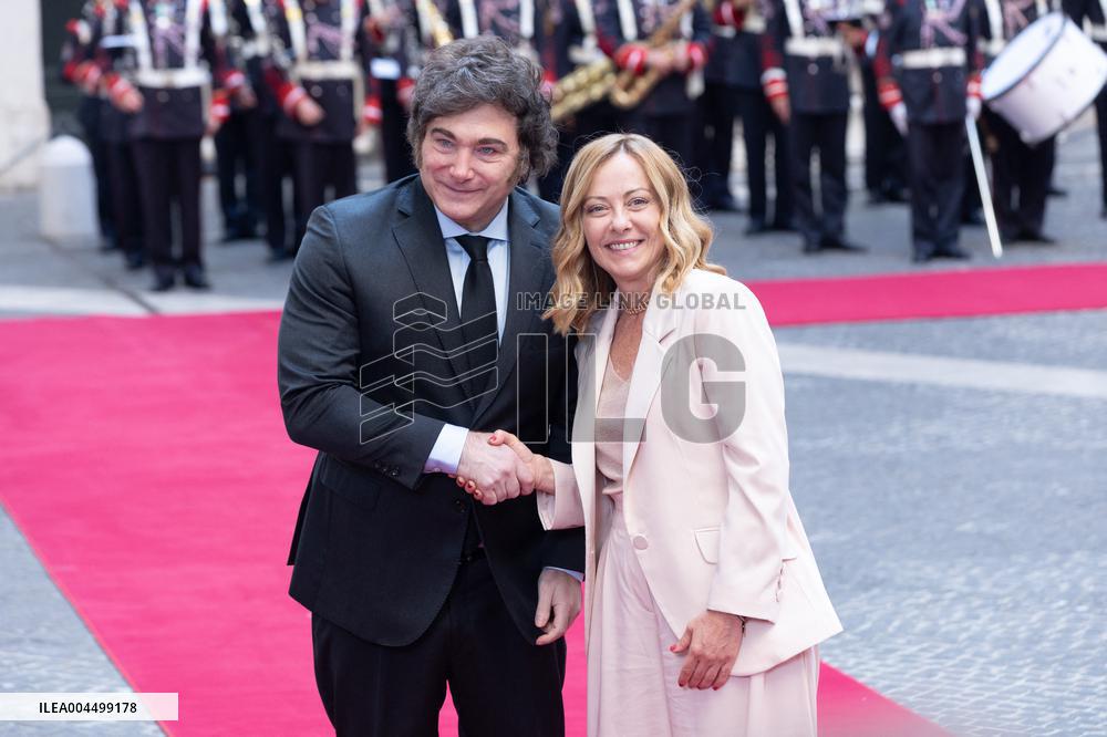PM Giorgia Meloni Receives President Javier Milei - Italy