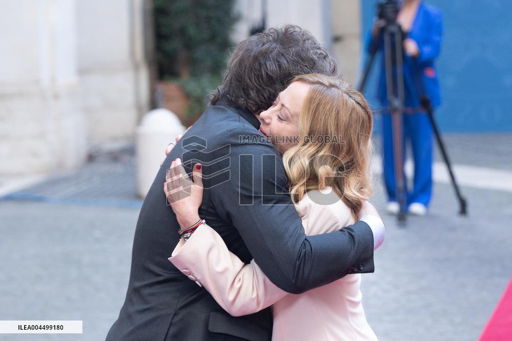 PM Giorgia Meloni Receives President Javier Milei - Italy