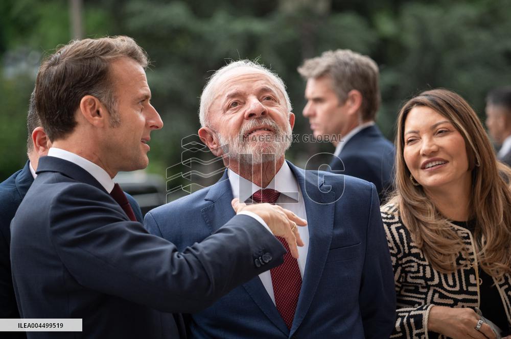 Macron and Lula visit of the exhibition of Ernesto Neto at the Grand Palais museum - Paris