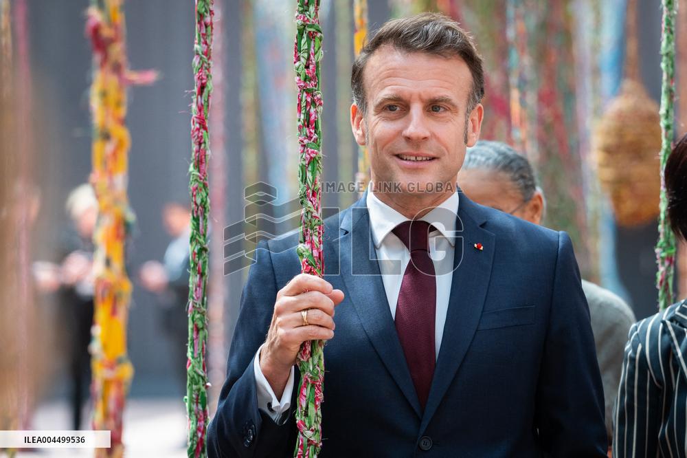 Macron and Lula visit of the exhibition of Ernesto Neto at the Grand Palais museum - Paris