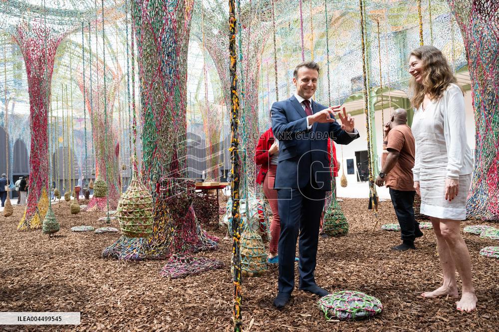 Macron and Lula visit of the exhibition of Ernesto Neto at the Grand Palais museum - Paris