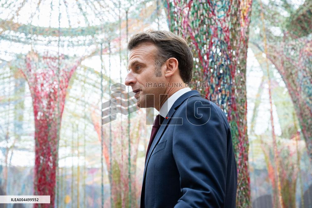 Macron and Lula visit of the exhibition of Ernesto Neto at the Grand Palais museum - Paris