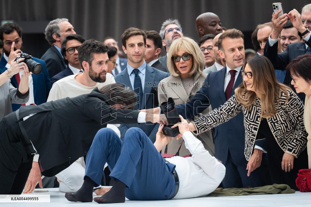 Macron and Lula visit of the exhibition of Ernesto Neto at the Grand Palais museum - Paris