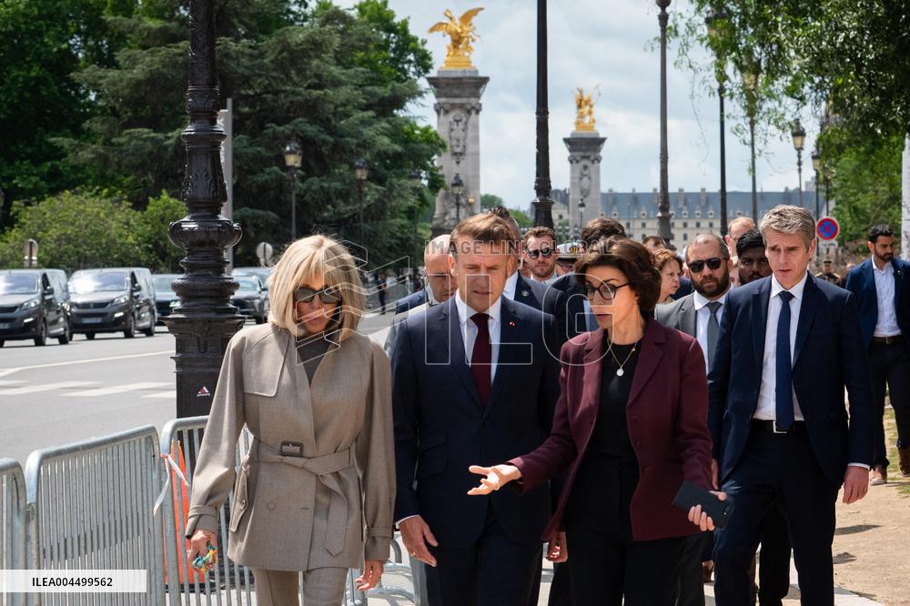 Macron and Lula visit of the exhibition of Ernesto Neto at the Grand Palais museum - Paris