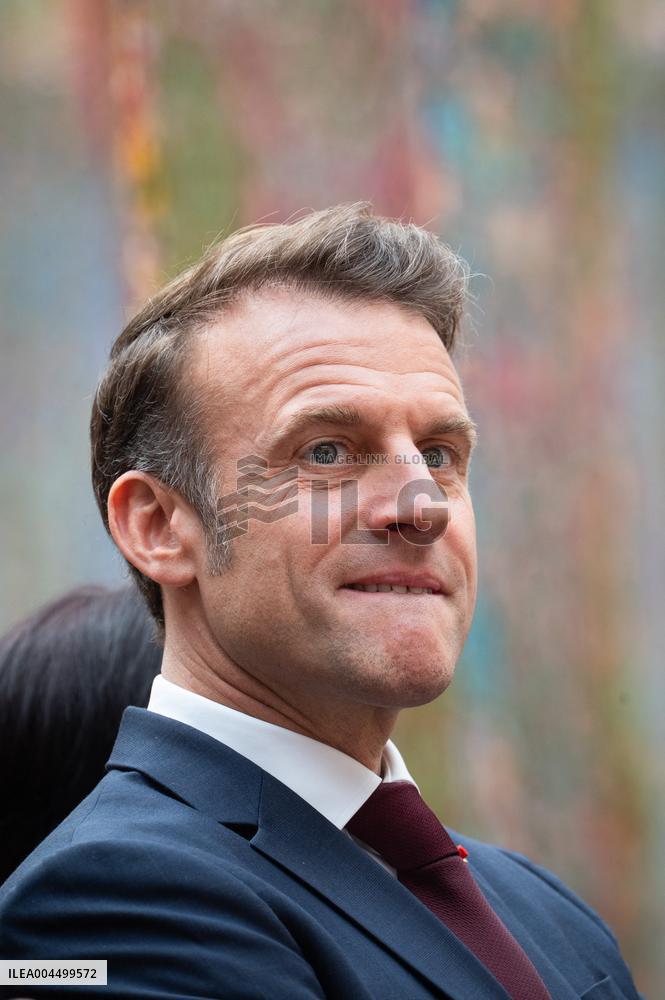Macron and Lula visit of the exhibition of Ernesto Neto at the Grand Palais museum - Paris