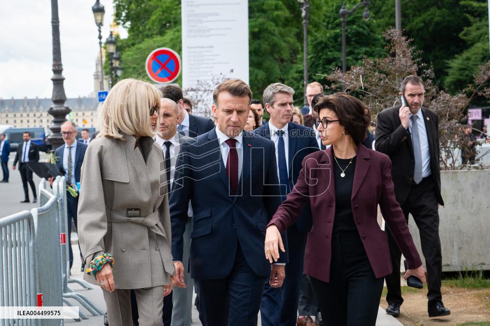 Macron and Lula visit of the exhibition of Ernesto Neto at the Grand Palais museum - Paris