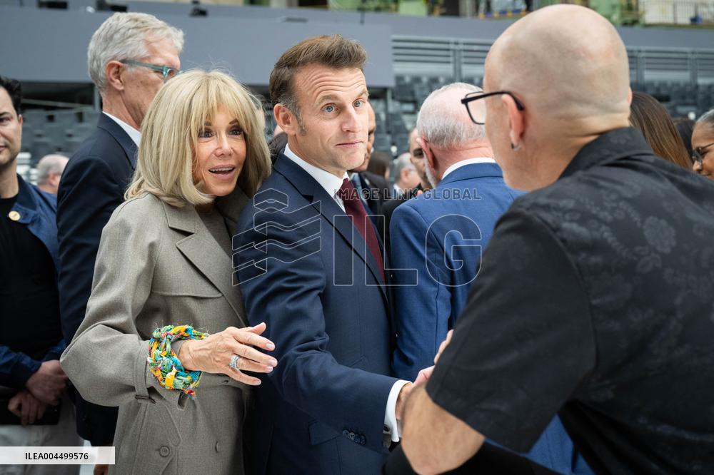 Macron and Lula visit of the exhibition of Ernesto Neto at the Grand Palais museum - Paris
