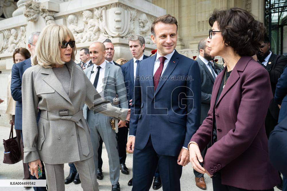 Macron and Lula visit of the exhibition of Ernesto Neto at the Grand Palais museum - Paris