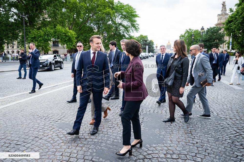 Macron and Lula visit of the exhibition of Ernesto Neto at the Grand Palais museum - Paris