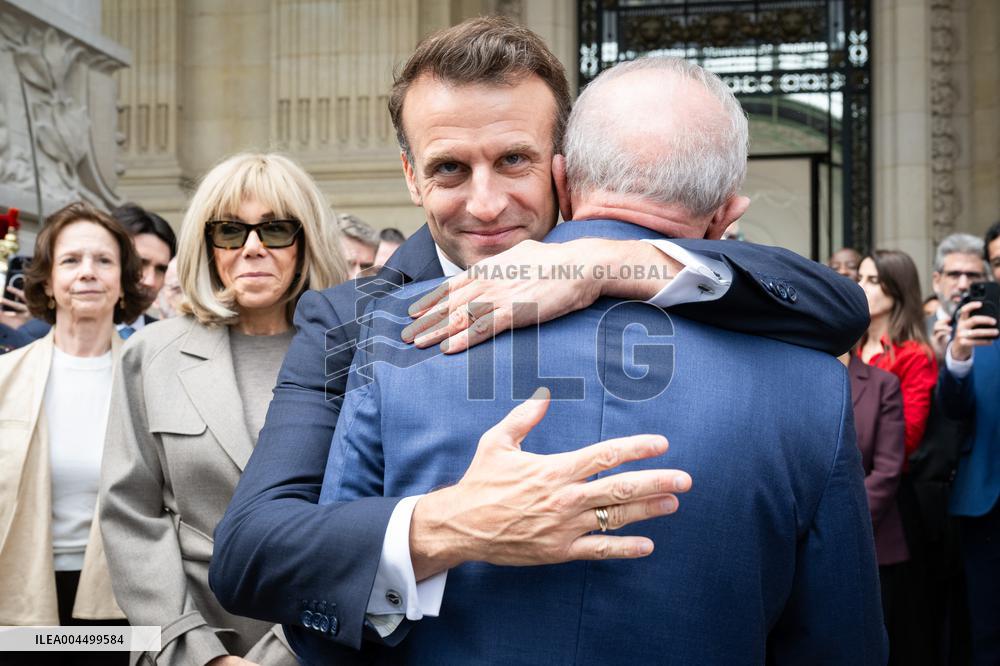Macron and Lula visit of the exhibition of Ernesto Neto at the Grand Palais museum - Paris