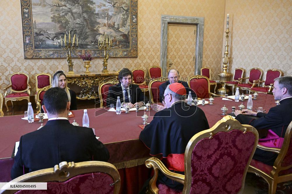 Pope Leo XIV Meets Javier Milei - Vatican