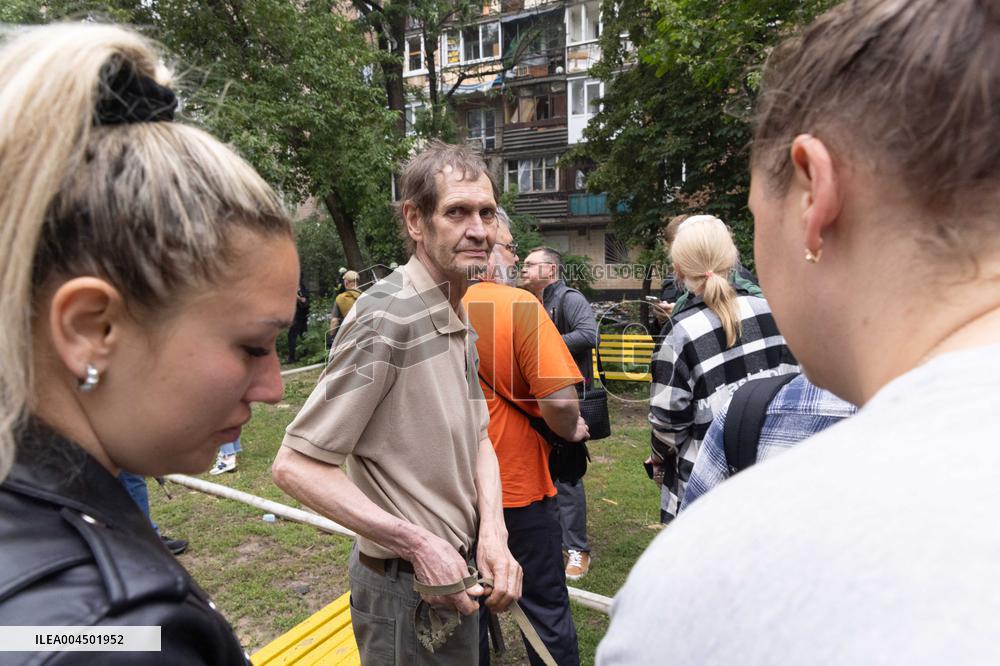 Russian Attack Hits A Residential Building In Kharkiv - Ukraine