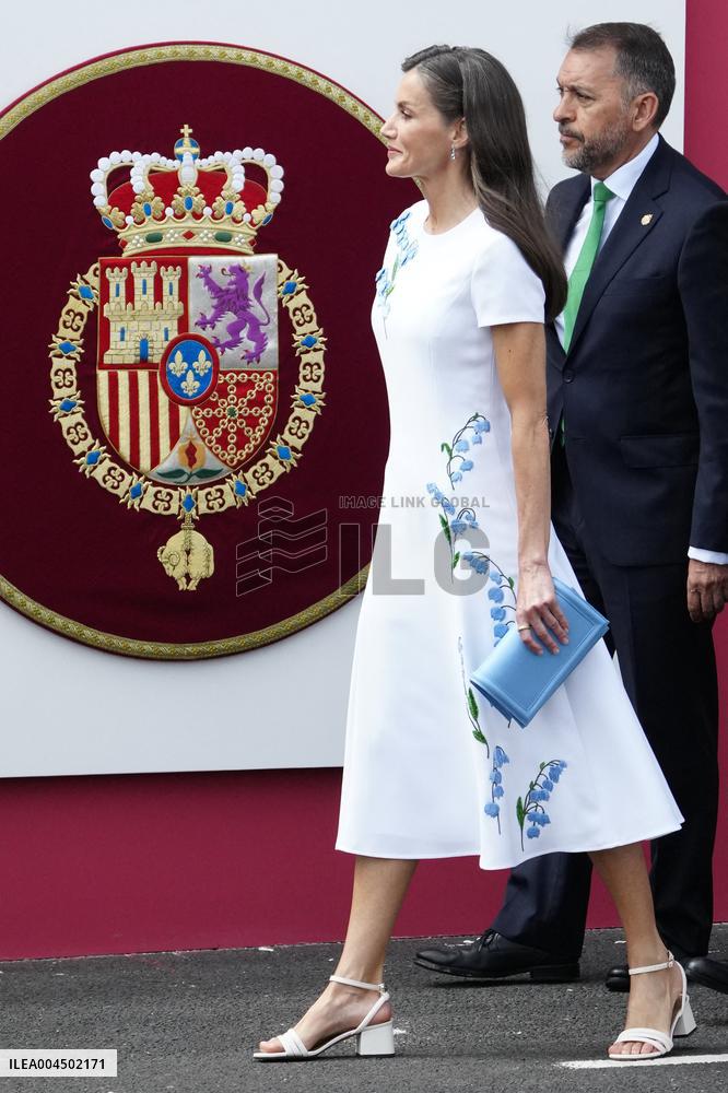 Spanish Royal Couple Attends Armed Forces Day - Spain