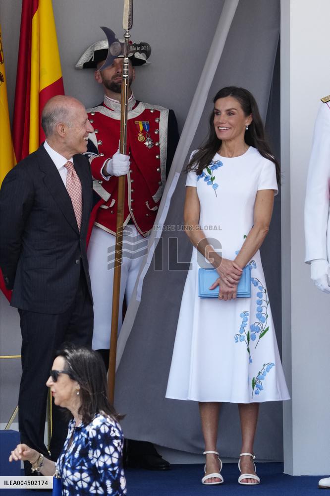 Spanish Royal Couple Attends Armed Forces Day - Spain