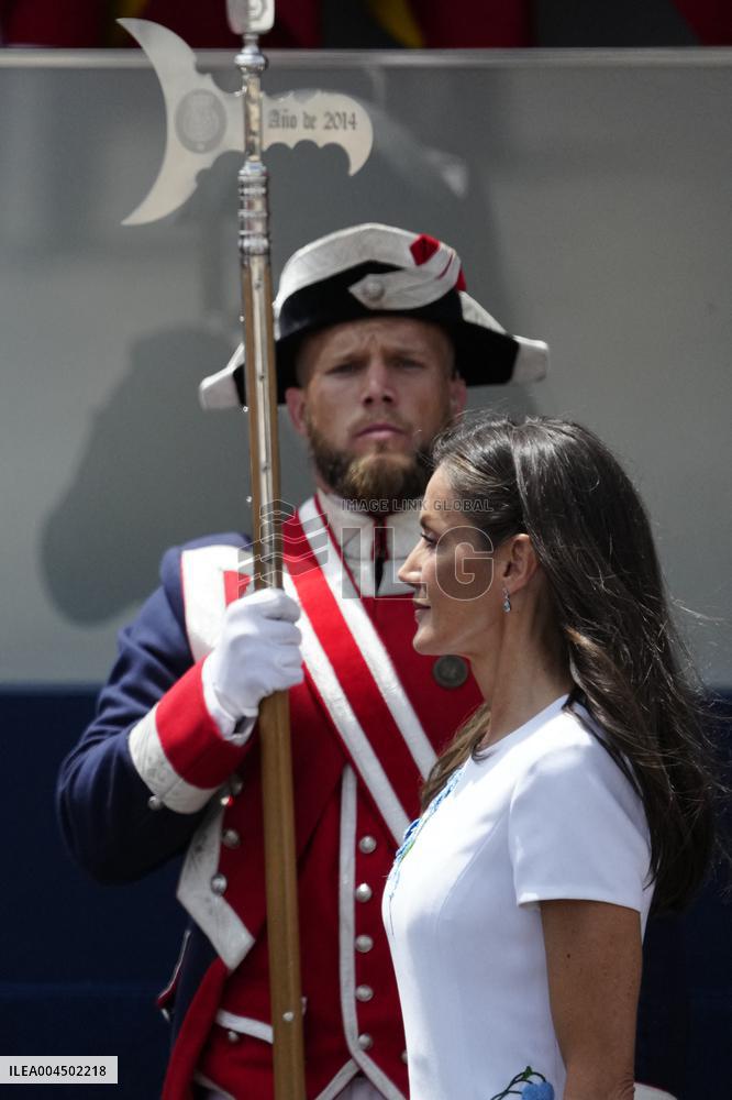 Spanish Royal Couple Attends Armed Forces Day - Spain