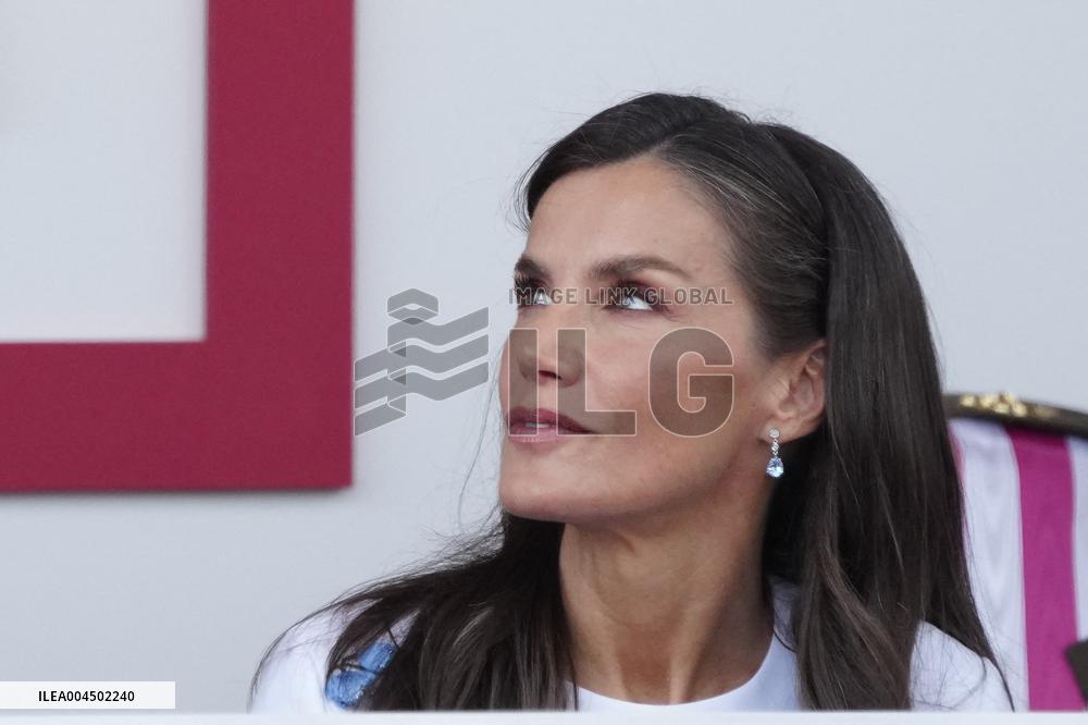 Spanish Royal Couple Attends Armed Forces Day - Spain