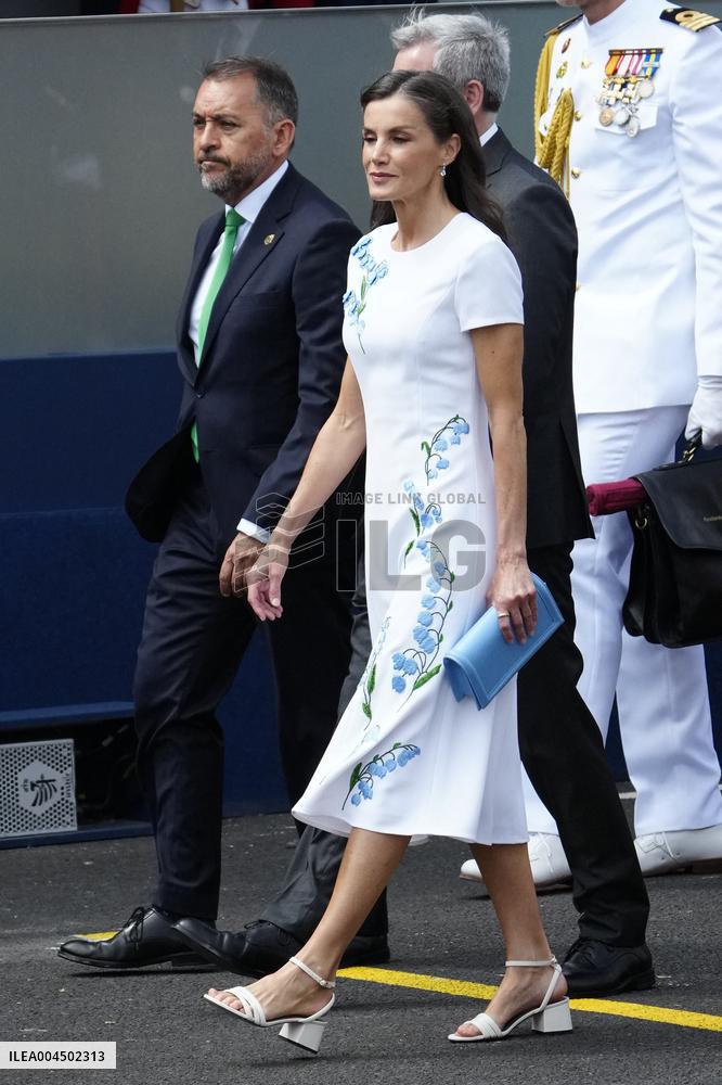 Spanish Royal Couple Attends Armed Forces Day - Spain