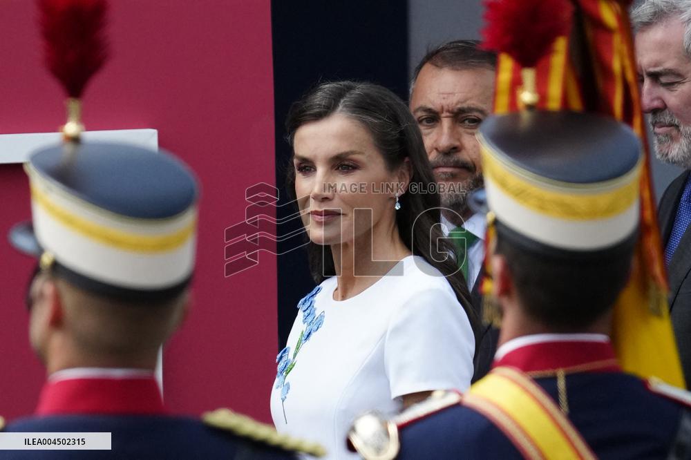 Spanish Royal Couple Attends Armed Forces Day - Spain