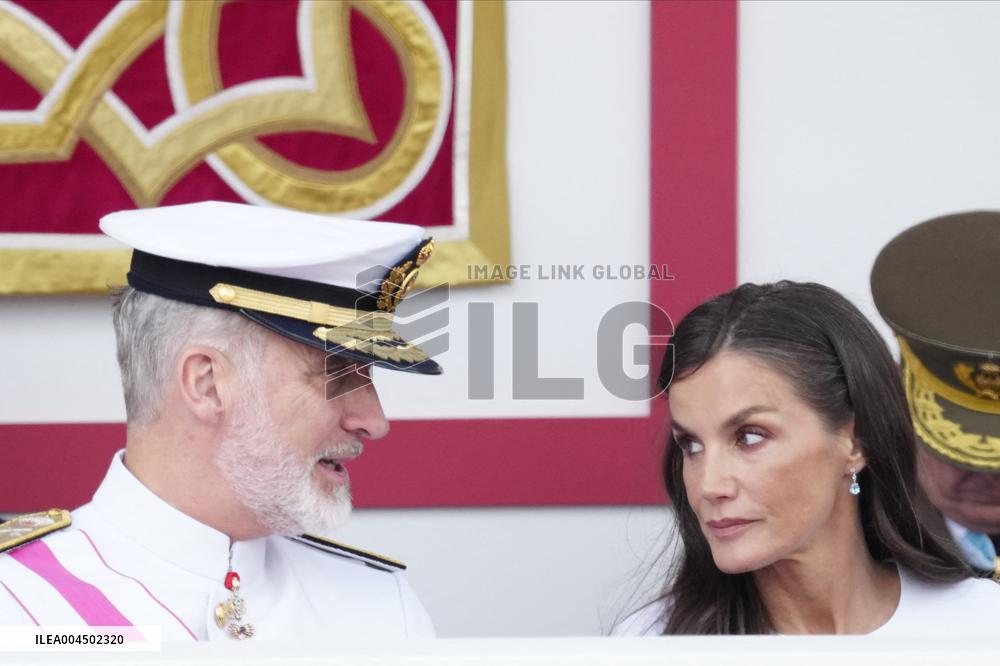Spanish Royal Couple Attends Armed Forces Day - Spain